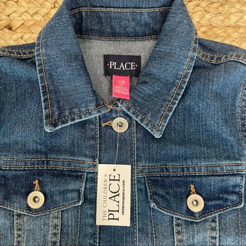 NWT Childrens Place Denim Jacket Size 7/8
